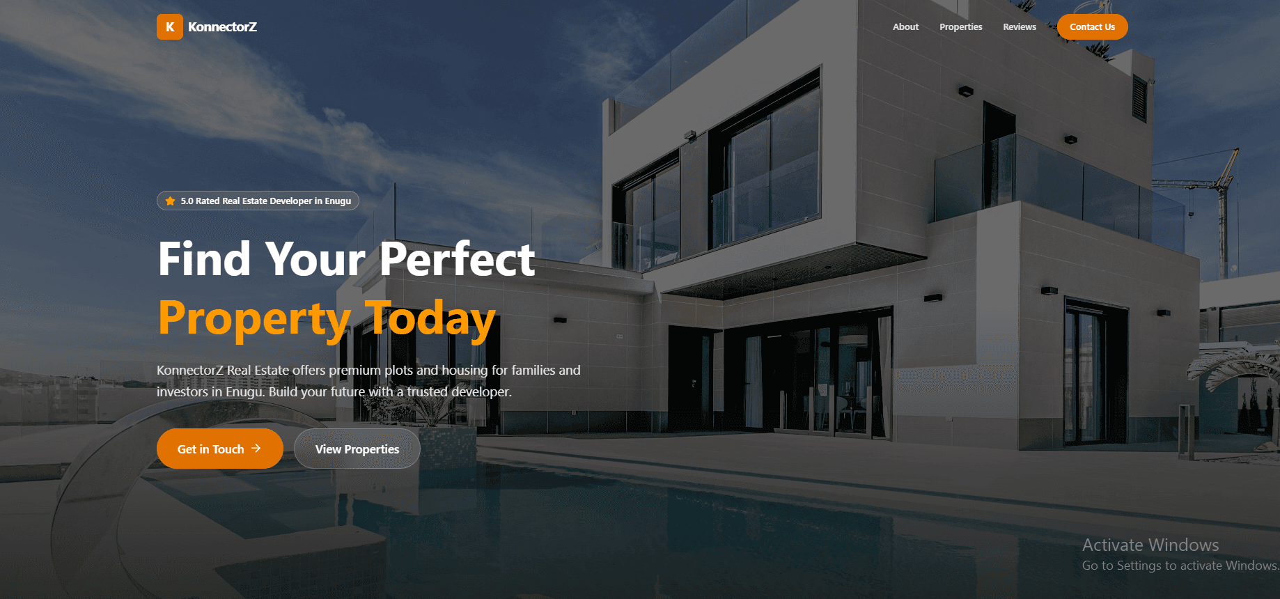 Konnectorz Real Estate website screenshot